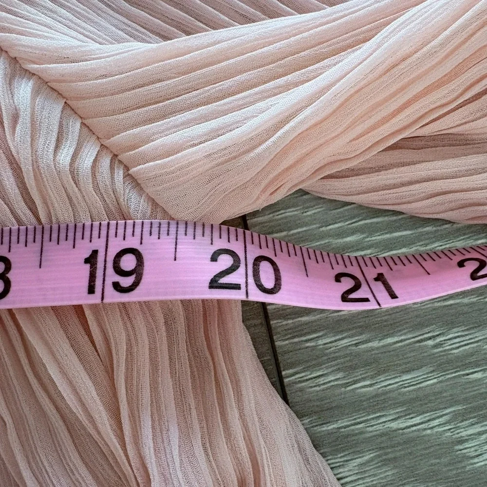 DKNY Womens Pink Tie Neck Long Sleeve Classic Look Pleated Swing Dress Size 12 - Picture 5 of 14